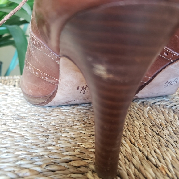 🌻Cole Haan NikeAir Women's Lace up Peep toe Brown Leather Booties Size 8 - Picture 8 of 8